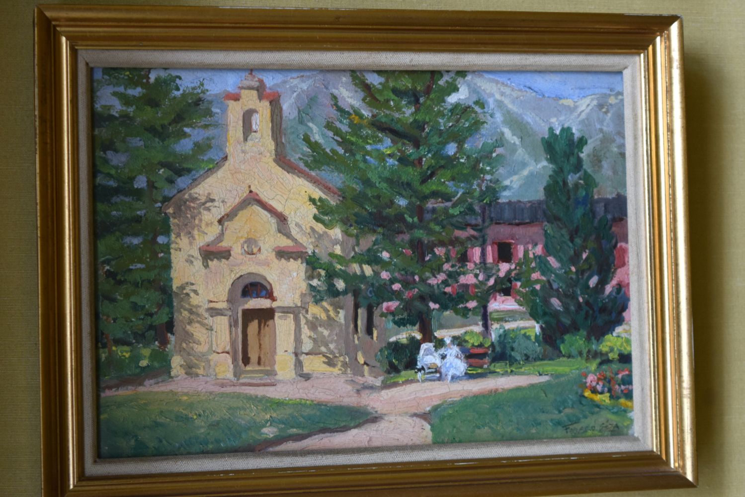 Hungarian School (20th Century) Geza, Pair of oil on canvas, Landscapes. Image 28 cm x 20 cm. - Image 2 of 5