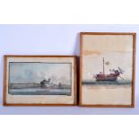 Chinese School (19th Century) 2 x Pith Papers, depicting boats on the river entitled Dutch Folly & a