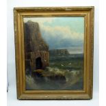 A framed oil on canvas of a costal scene by Cedric Gray 1901 53 x 43 cm.