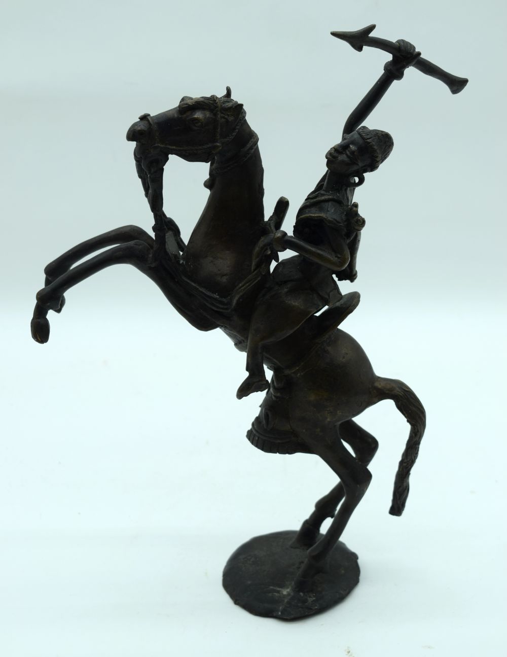 An African Tribal Bukina bronze horse and rider 38cm (2).