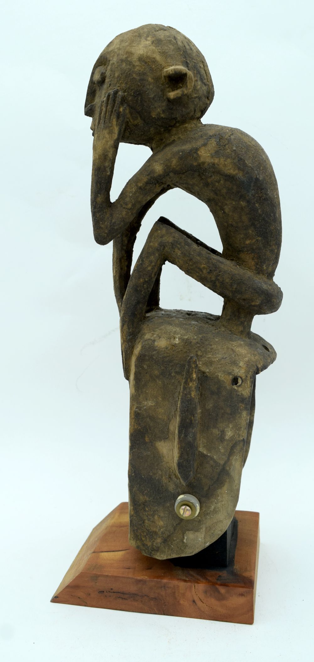 An African tribal Dogon Omino Mask set on a stand. 35cm - Image 4 of 4