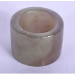 A CHINESE QING DYNASTY CARVED AGATE ARCHERS RING of plain form. 3.5 cm diameter.