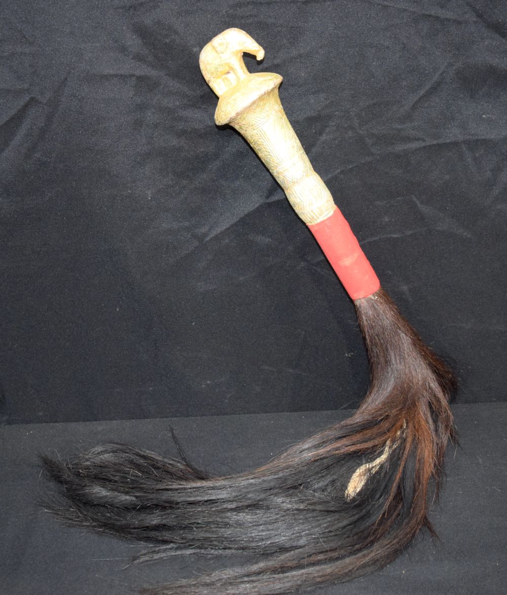 An African tribal Baule fly swish. 112cm