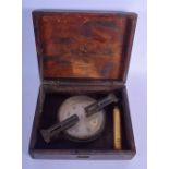 AN ANTIQUE F ROBSON AND CO COMPASS. 13 cm diameter.