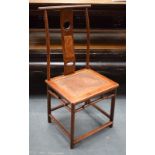 MING STYLE CHINESE 20TH CENTURY SIDE CHAIR (DENGGUAYI) HONGMU FURNITURE. Comprised of cylindrical m
