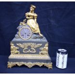 A Bronze French 19th Century ormolu mantle clock .39 x 29cm .