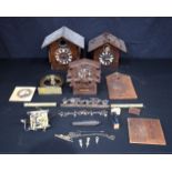 A collection of Cuckoo clock parts. (Qty).