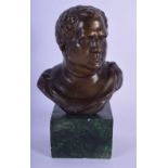 A CONTEMPORARY BRONZE FIGURE OF A BUST. 14.5 cm high.