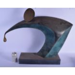 A LARGE CONTEMPORARY BRONZE ABSTRACT FIGURE. 60 cm x 65 cm.