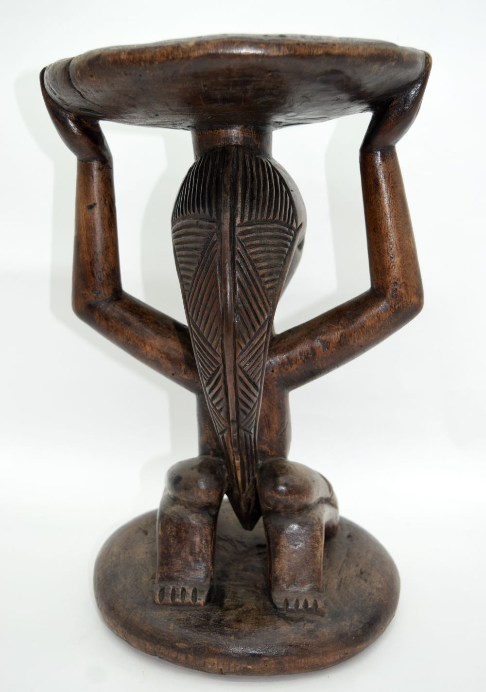 An African tribal wooden stool. 43 x 28cm - Image 3 of 5
