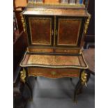 A FINE 19TH CENTURY FRENCH BOULLE LADIES WRITING CABINET decorated all over with extensive foliage,