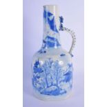 A RARE 18TH CENTURY CHINESE BLUE AND WHITE PORCELAIN JUG Qianlong/Jiaqing, painted with landscapes.