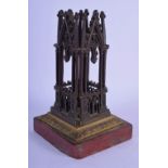 A 19TH CENTURY EUROPEAN GRAND TOUR TYPE ECCLESIASTICAL COLUMN upon a square form base. 15 cm high.