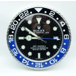 A Contemporary Rolex Dealer display wall clock 34cm.