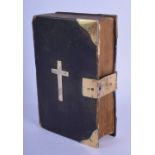 AN ANTIQUE SILVER MOUNTED BIBLE. 16 cm x 10 cm.