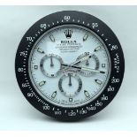 A Contemporary Rolex Dealer display wall clock 34cm.