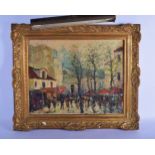 French School (20th Century) Oil on canvas, Street scene. Image 40 cm x 50 cm.