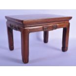 A SMALL 19TH CENTURY CHINESE CARVED HARDWOOD RECTANGULAR TABLE Qing. 40 cm x 27 cm.