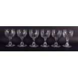 SIX VICTORIAN GLASS RUMMERS. 17.5 cm high. (6)