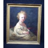 A large framed 19th Century Oil on canvas of a child. 75 x 61cm.