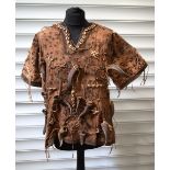 An African tribal Dogon hunter's shirt. 67 x 87cm