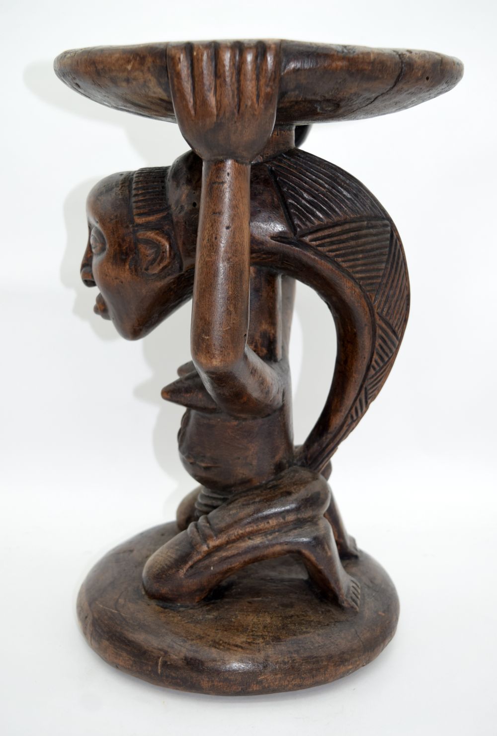 An African tribal wooden stool. 43 x 28cm - Image 4 of 5