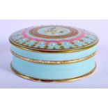 A MID 19TH CENTURY EUROPEAN PORCELAIN JEWELLED PASTE BOX AND COVER French or English, painted with f