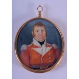 AN ANTIQUE GOLD MILITARY PORTRAIT MINIATURE. 56 grams. 9 cm x 6.5 cm.