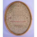 AN UNUSUAL LATE 18TH CENTURY EMBROIDERED SAMPLER by Ann Walker 1794. Sampler 24 cm x 18 cm.