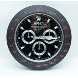 A Contemporary Rolex Dealer display wall clock 34cm.