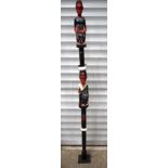 An African tribal Baule Royal staff. 177cm