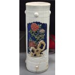 A VERY RARE 18TH CENTURY JAPANESE EDO PERIOD PORCELAIN STICK STAND C1750 decorated with flowering ro