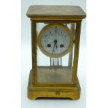 A Brass Tiffany and Sons brass clock 2.7 x 14 cm.