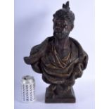 A RARE LARGE 19TH CENTURY AUSTRIAN COLD PAINTED ORIENTALIST COLD PAINTED TERRACOTTA BUST Attributed
