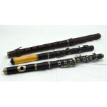 Collection of flute parts. 38cm (3).