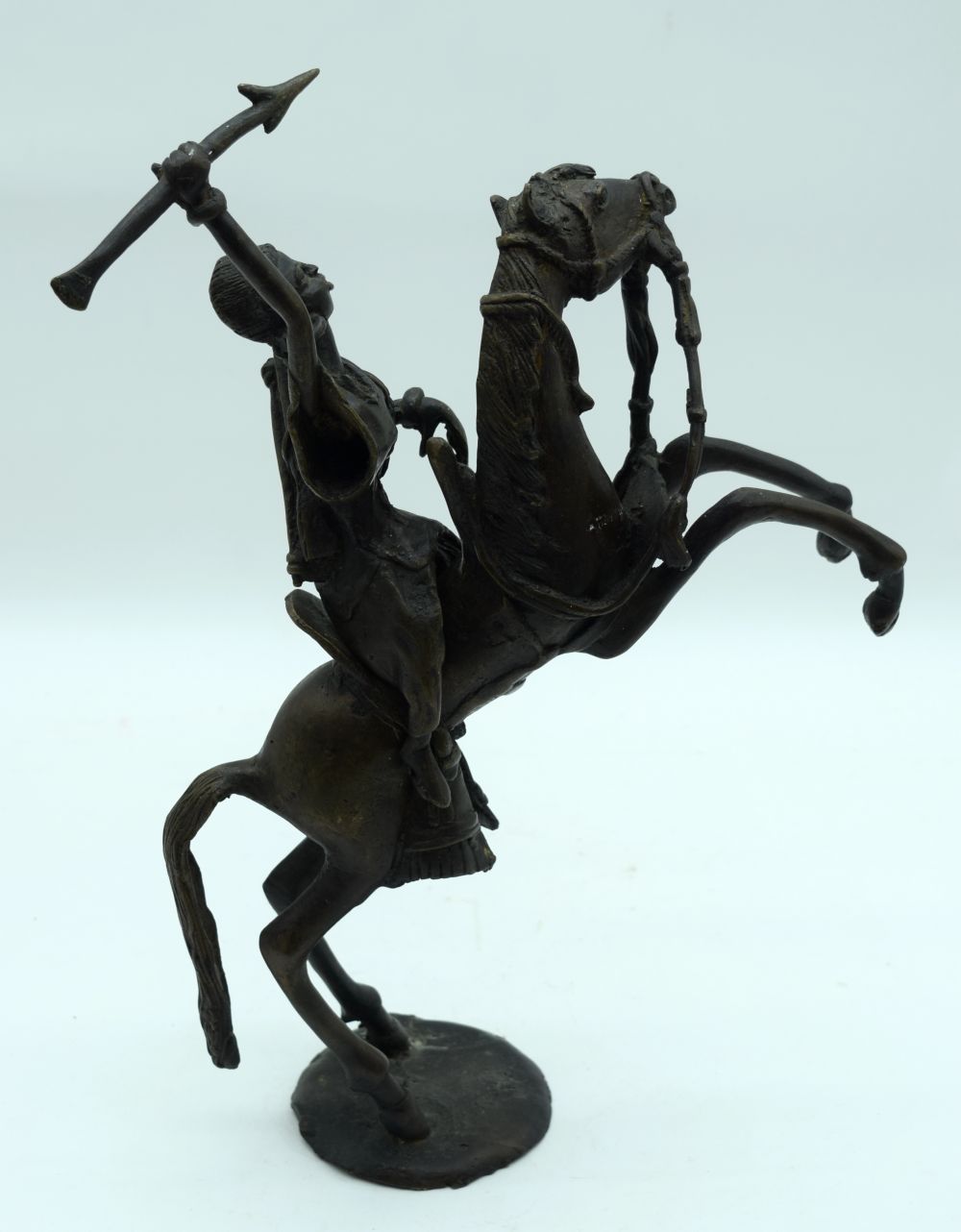 An African Tribal Bukina bronze horse and rider 38cm (2). - Image 3 of 3