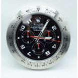 A Contemporary Rolex Dealer display wall clock 34cm.