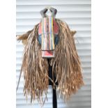 An African tribal Baule Goli Glin mask & costume. 110 x 74cm