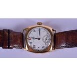 A 9CT GOLD WALTHAM WRISTWATCH. 38 grams overall. 3.5 cm x 3.25 cm.