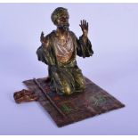 A 19TH CENTURY AUSTRIAN COLD PAINTED BRONZE FIGURE OF A MALE Attributed to Franz Xavier Bergmann, mo