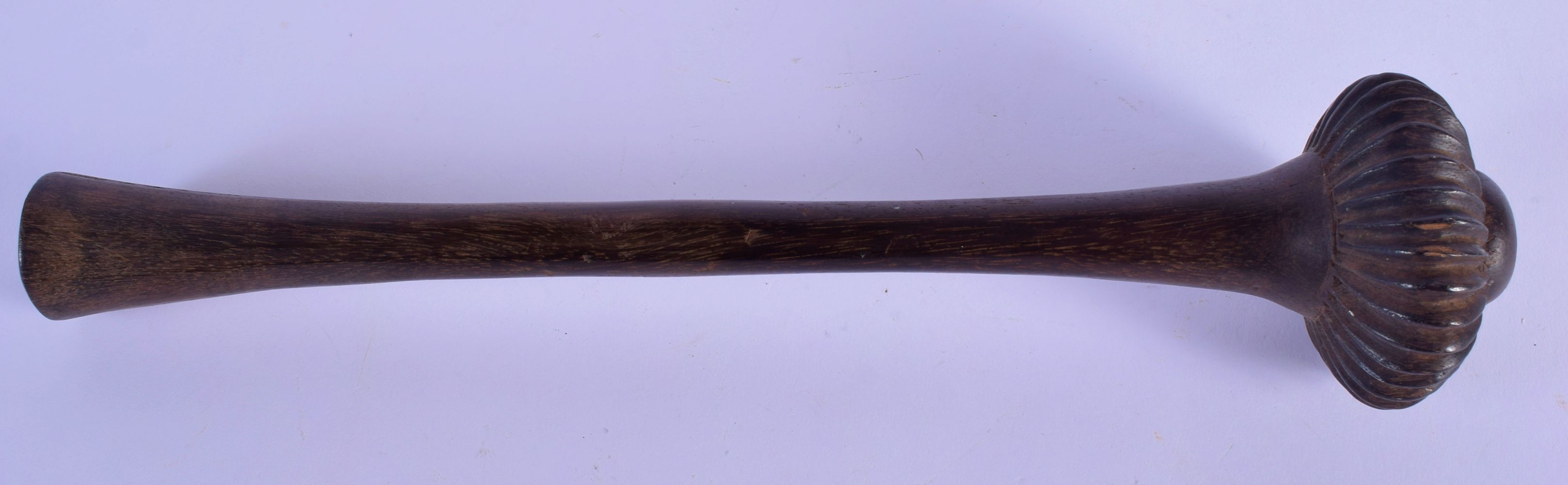 A 19TH CENTURY FIJIAN CARVED TRIBAL WOOD ULA CLUB. 36 cm long. - Image 2 of 4