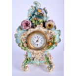 A MID 19TH CENTURY EUROPEAN PORCELAIN MANTEL CLOCK in the manner of Jacob Petit. 30 cm x 18 cm.