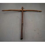 A VICTORIAN CROSS BOW with later fittings. 120 cm x 125 cm.