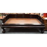 18TH Century Chinese Elm Wood Hand Made LUO HAN CHUANG Opium Bed Daybed. Of substantial size yet el