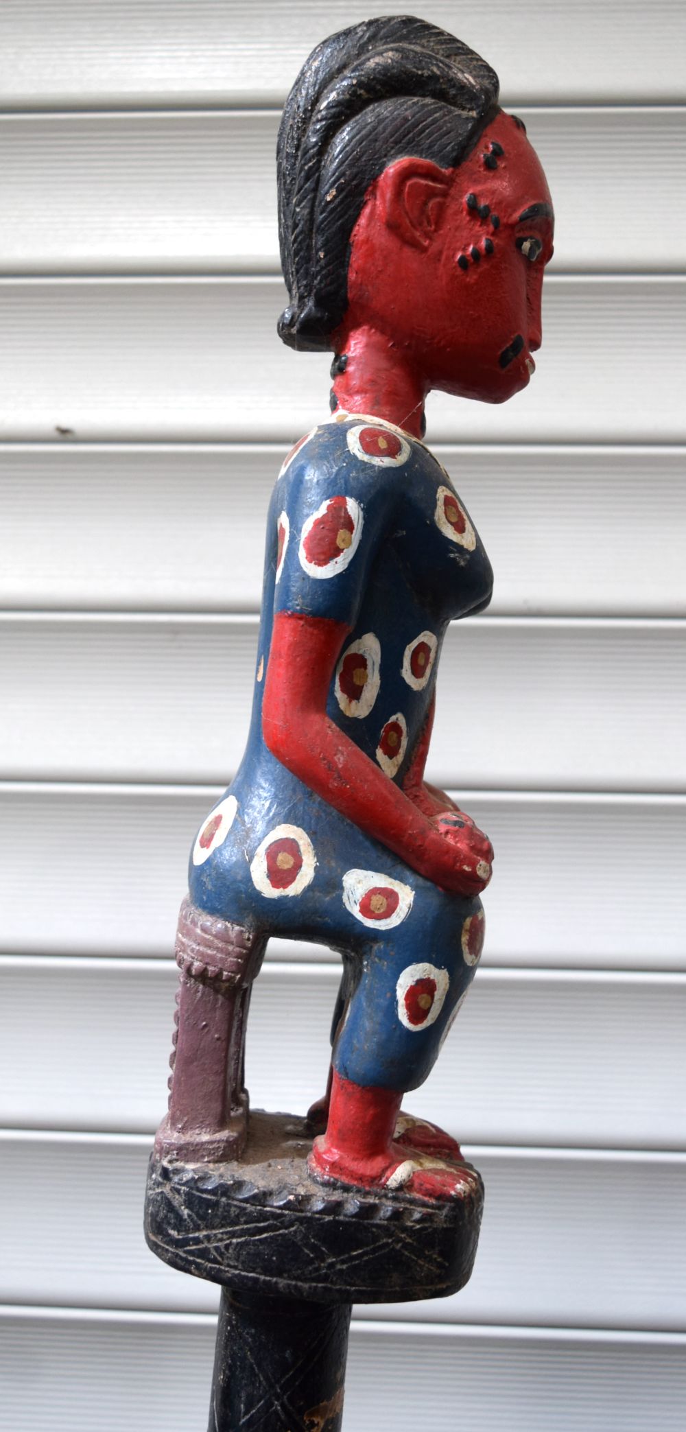 An African tribal Baule Royal staff. 177cm - Image 7 of 13