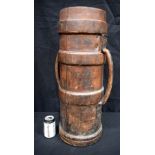 A large antique military leather cartridge carrier converted to a stick stand . 70 x 23cm.