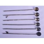 SIX CHINESE SILVER SPOONS. 22.5cm long x 2.5cm, weight 54 (6)