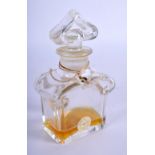 A FRENCH GUERLAIN MITSOUKO GLASS SCENT BOTTLE. 12 cm x 6.5 cm.