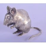 A CONTINENTAL SILVER RAT. 3.5cm x 5cm x 4cm, weight 70g