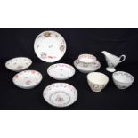 A collection of 18th Century porcelain tea ware. Largest 18cm (10)